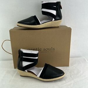 Gentle Souls by Kenneth Cole Noa-Beth Espadrille Sandals- Black- Size 5 M- NIB